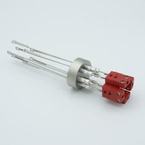 Thermocouple Feedthrough, Type C, 4 Pairs, Miniature Connectors, 1.50" Dia Stainless Steel Weld Adapter