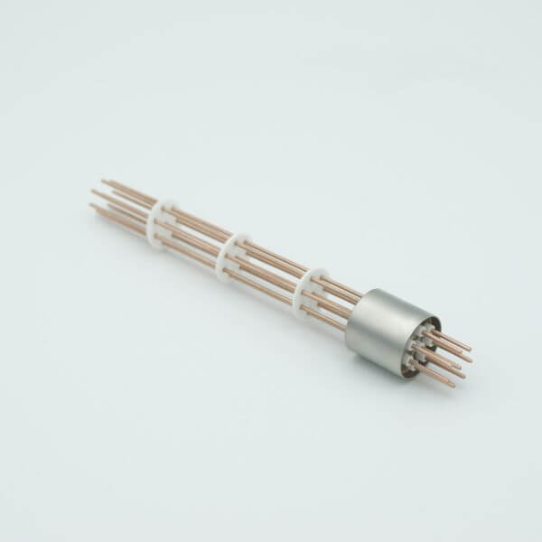 Power Feedthrough, 1000 Volts, 25 Amps, 8 Pins, 0.050" Copper Conductors, 0.747" Dia Stainless Steel Weld Adapter