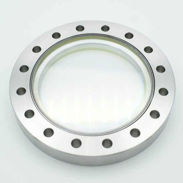 UHV Viewport, DUV Grade (Laser) Fused Silica w/Broadband AR Coating(BBAR) for 550-1100NM,3.88 View Dia, 6.00" Conflat Flange