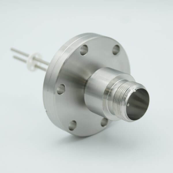 MS High Current Series, Multipin Feedthrough, 2 Pins, 700 Volts, 16 Amps per Pin, 0.094" Nickel Conductors, 2.75" Conflat Flange