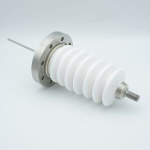 Power Feedthrough, 60,000 Volts, 6.5 Amps, 1 Pin, 0.156" Stainless Steel Conductor, 4.5" Conflat Flange