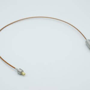 Coaxial Cable Assembly, In-Vacuum, Grounded Shield BNC to Female Contact Connectors, 50 Ohm Coaxial Cable w/ Kapton Insulation, 19" Length