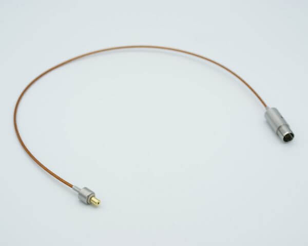 Coaxial Cable Assembly, In-Vacuum, Grounded Shield BNC to Female Contact Connectors, 50 Ohm Coaxial Cable w/ Kapton Insulation, 19" Length