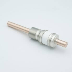 Power Feedthrough, 8000 Volts, 450Amps, 1 Pin, 0.50" Copper Conductor, 1.12" Dia Stainless Steel Weld Adapter