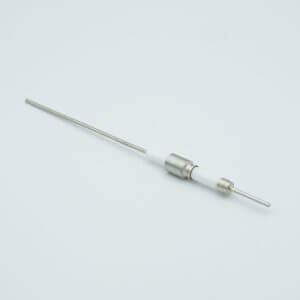 Power Feedthrough, 14,000 Volts, 15 Amps, 1 Pin, 0.092" Nickel Conductor, 0.435" Dia Stainless Steel Weld Adapter