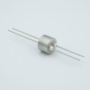 Power Feedthrough, 1000 Volts, 1 Amp, 2 Pins, 0.050" Stainless Steel Conductors, 0.747" Dia Stainless Steel Weld Adapter