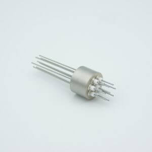 Power Feedthrough, 500 Volts, 5 Amps, 8 Pins, 0.032" Nickel Conductors, 0.747" Dia Stainless Steel Weld Adapter