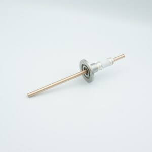 Power Feedthrough, 12000 Volts, 180 Amps, 1 Pin, 0.25" Copper Conductor, 1.57" QF / KF Flange