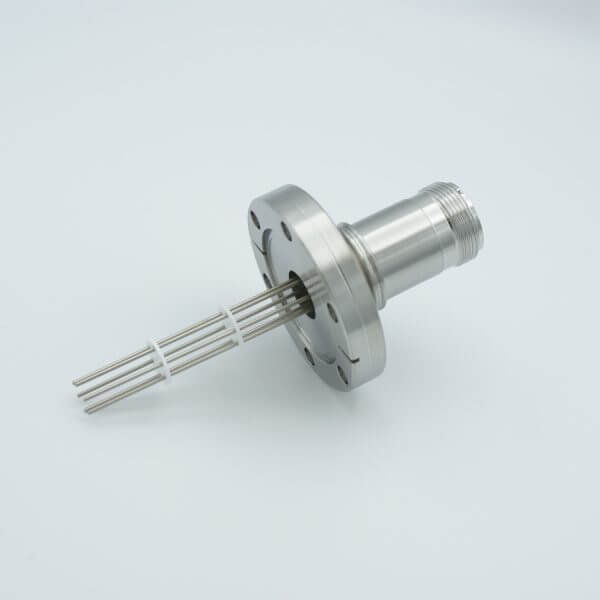 MPF - A0193-6-CF MS Series, Thermocouple Feedthrough, Type J, 3 Pairs, w/ Air-side Connector, 2.75" Conflat Flange