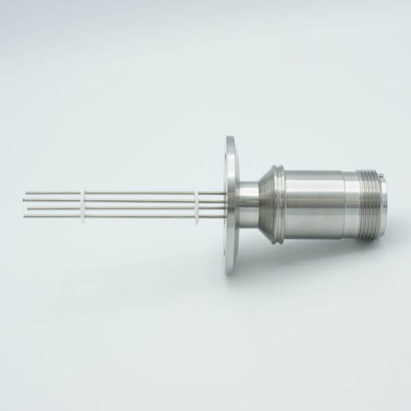MPF - A0194-1-QF MS Series, Thermocouple Feedthrough, Type K, 2 Pairs, w/ Air-side Connector, 2.16" QF / KF Flange