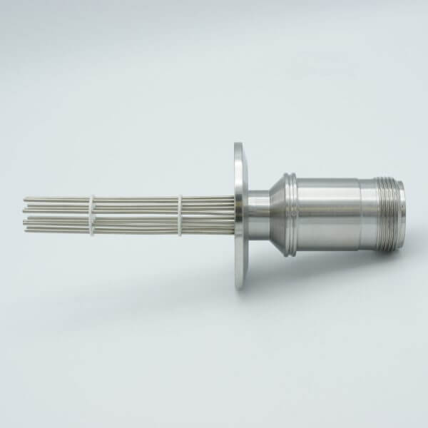MPF - A0194-10-QF MS Series, Thermocouple Feedthrough, Type J, 5 Pairs, w/ Air-side Connector, 2.16" QF / KF Flange