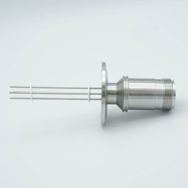 MPF - A0194-5-QF MS Series, Thermocouple Feedthrough, Type K, 3 Pairs, w/ Air-side Connector, 2.16" QF / KF Flange
