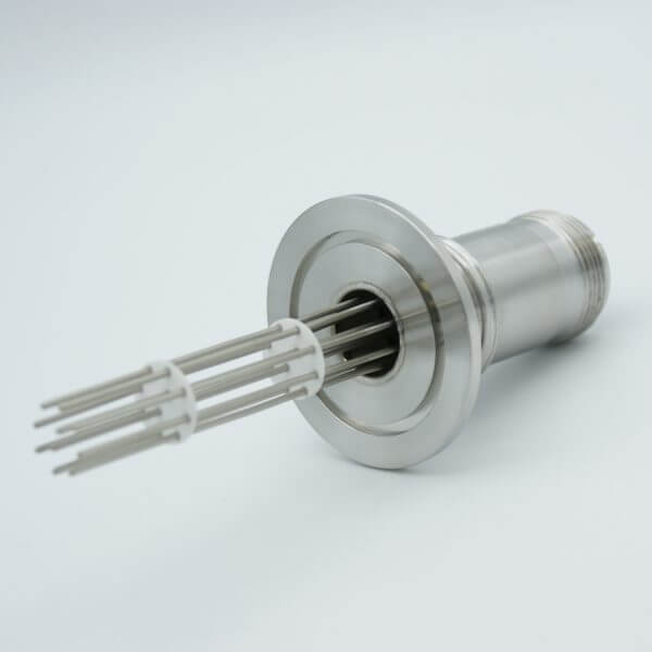 MPF - A0194-9-QF MS Series, Thermocouple Feedthrough, Type K, 5 Pairs, w/ Air-side Connector, 2.16" QF / KF Flange