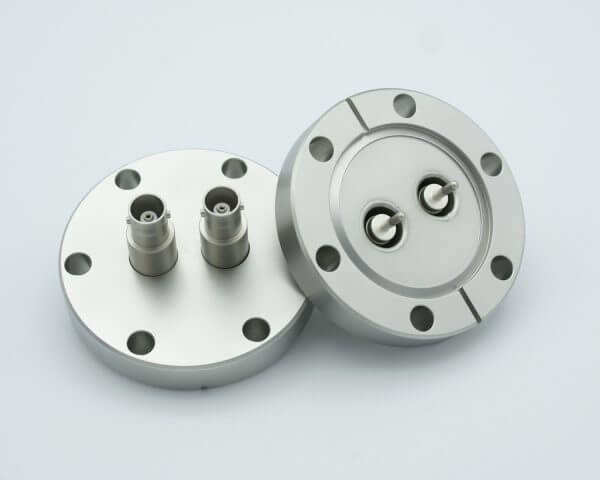 MPF - A0292-2-CF MHV Coaxial Feedthrough, 2 Pins, Grounded Shield, 2.75" Conflat Flange, Without Air-side Connector