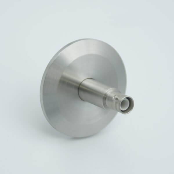 MPF - A0341-2-QF SHV-5 Coaxial Feedthrough, 1 Pin, Grounded Shield, 2.16" QF / KF Flange, Without Air-side Connector