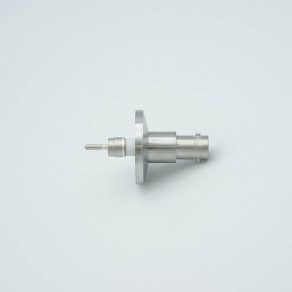 MPF - A0345-2-QF SHV-5 Coaxial Feedthrough, 1 Pin, Grounded Shield, Exposed Insulator, 1.18" QF / KF Flange, Without Air-side Connectors