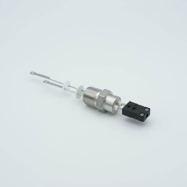 Thermocouple Feedthrough, Type J, 1 Pair, Miniature Connector, 0.5" NPT Fitting