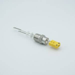 Thermocouple Feedthrough, Type K, 1 Pair, Miniature Connector, 0.5" NPT Fitting