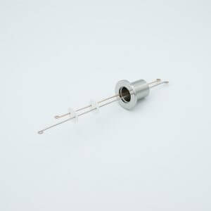 Thermocouple Feedthrough, Type T, 1 Pair, Screw-type Connector, 1.18" QF / KF Flange