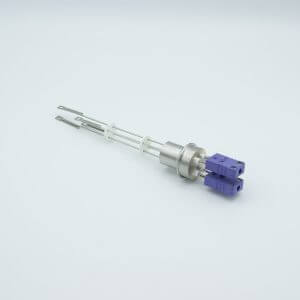 Thermocouple Feedthrough, Type E, 2 Pairs, Miniature Connectors, 0.75" Dia Stainless Steel Weld Adapter
