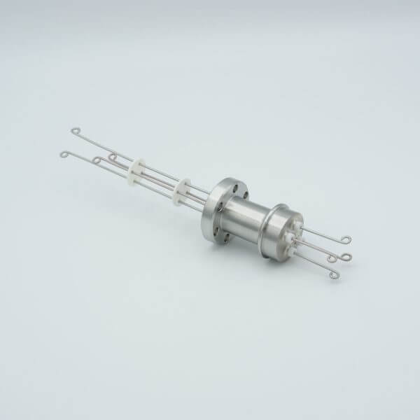Thermocouple Feedthrough, Type N, 2 Pairs, Screw-type Connector, 1.33" Conflat Flange