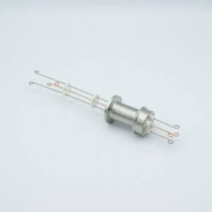 Thermocouple Feedthrough, Type T, 2 Pairs, Screw-type Connector, 1.18" QF / KF Flange
