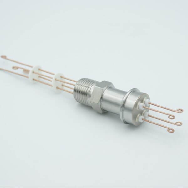 MPF - A0414-2-NPT Thermocouple Feedthrough, Type R-S, 2 Pairs, Screw-type Connector, 0.5" NPT Fitting