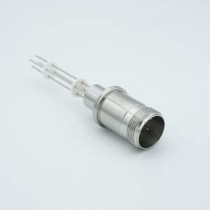 MPF - A0429-2-W MS Series, Thermocouple Feedthrough, Type J, 2 Pairs, w/ Air-side Connector, 0.75" Dia Stainless Steel Weld adapter