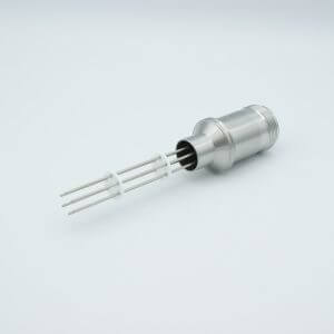 MS Series, Multipin Feedthrough, 6 Pins, 700 Volts, 10 Amps per Pin, 0.056" Dia Conductors, w/ Air-side Connector, 0.75" Dia Stainless Steel Weld Adapter