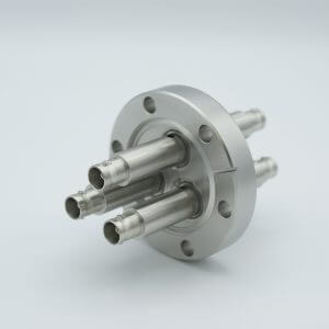 MPF - A0473-6-CF MHV Coaxial Feedthrough, 3 Pins, Grounded Shield, Double-Ended, 2.75" Conflat Flange