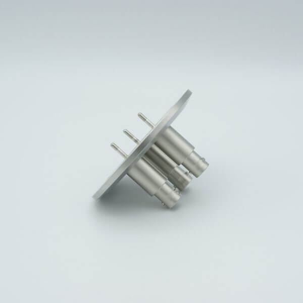 MPF - A0477-4-QF MHV Coaxial Feedthrough, 3 Pin, Grounded Shield, 2.95" QF / KF Flange