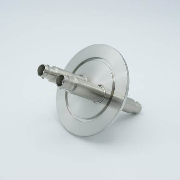 MPF - A0478-6-QF MHV Coaxial Feedthrough, 2 Pins, Grounded Shield, Double-Ended, 2.95" QF / KF Flange