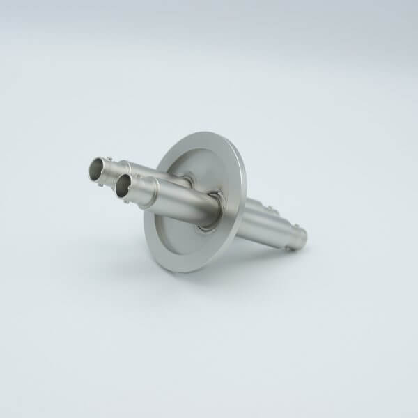 MPF - A0478-9-QF BNC Coaxial Feedthrough, 2 Pins, Grounded Shield, Double-Ended, 2.16" QF / KF Flange