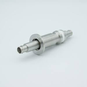 MPF - A0480-5-QF MHV Coaxial Feedthrough, 1 Pin, Floating Shield, Double-Ended, 1.18" QF / KF Flange, Without Air-side Connector