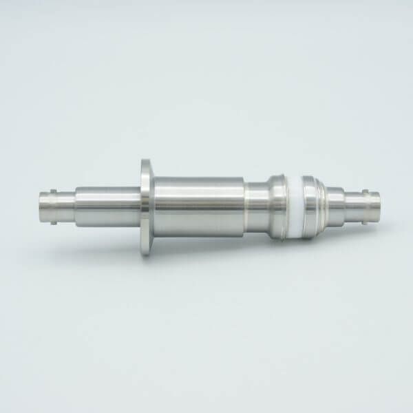MPF - A0480-5-QF MHV Coaxial Feedthrough, 1 Pin, Floating Shield, Double-Ended, 1.18" QF / KF Flange, Without Air-side Connector