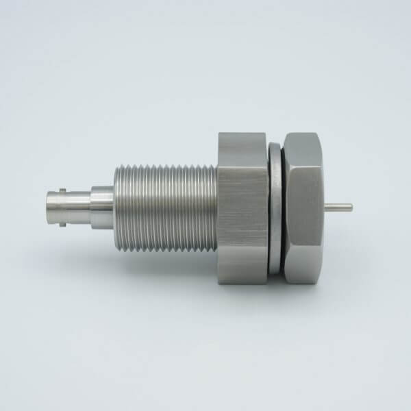 MPF - A0482-6-BP SHV-5 Coaxial Feedthrough, 1 Pin, Grounded Shield, 1.0" Baseplate Bolt, Without Air-side Connector