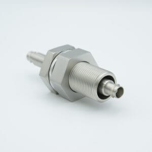 MPF - A0484-3-BP BNC Coaxial Feedthrough, 1 Pin, Grounded Shield, Double-Ended, 1.0" Baseplate Bolt