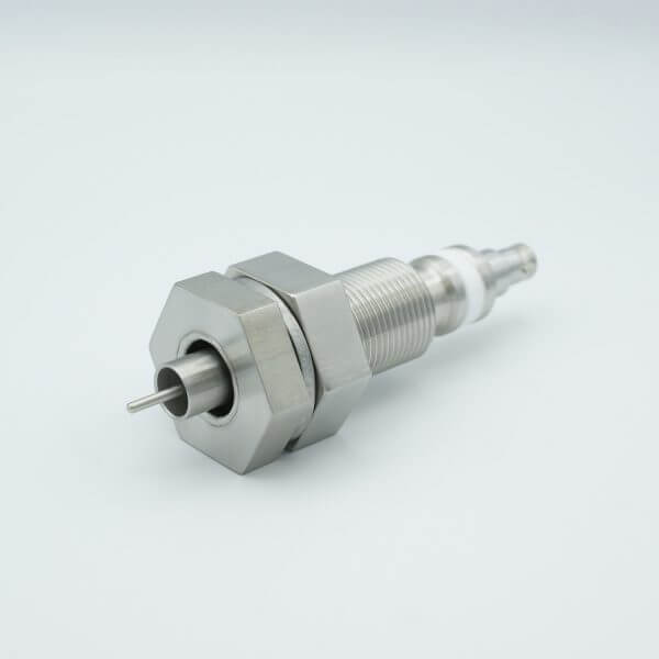 MPF - A0485-5-BP MHV Coaxial Feedthrough, 1 Pin, Floating Shield, 1.0" Baseplate Bolt, Without Air-side Connector