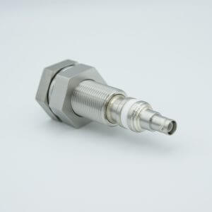 MPF - A0485-6-BP SHV-5 Coaxial Feedthrough, 1 Pin, Floating Shield, 1.0" Baseplate Bolt, Without Air-side Connector