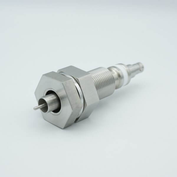 MPF - A0485-6-BP SHV-5 Coaxial Feedthrough, 1 Pin, Floating Shield, 1.0" Baseplate Bolt, Without Air-side Connector
