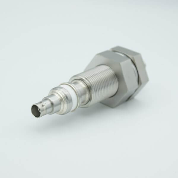 MPF - A0487-2-BP MHV Coaxial Feedthrough, 1 Pin, Floating Shield, Double-Ended, 1.0" Baseplate Bolt