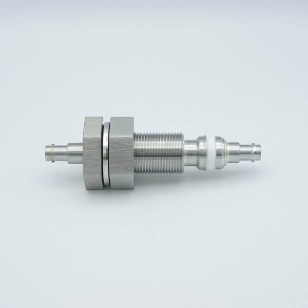 MPF - A0487-3-BP SHV-5 Coaxial Feedthrough, 1 Pin, Floating Shield, Double-Ended, 1.0" Baseplate Bolt