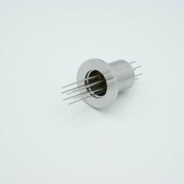 Power Feedthrough, 500 Volts, 5 Amps, 8 Pins, 0.032" Nickel Conductors, 1.18" QF / KF Flange