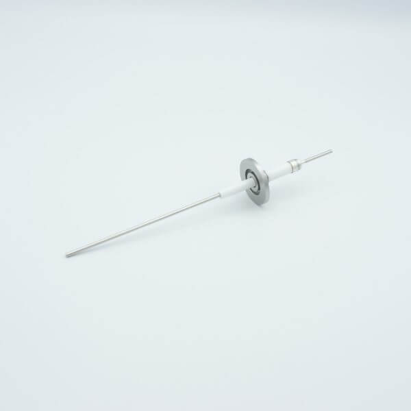 Power Feedthrough, 14,000 Volts, 3 Amps, 1 Pin, 0.092" Stainless Steel Conductor, 1.18" QF / KF Flange