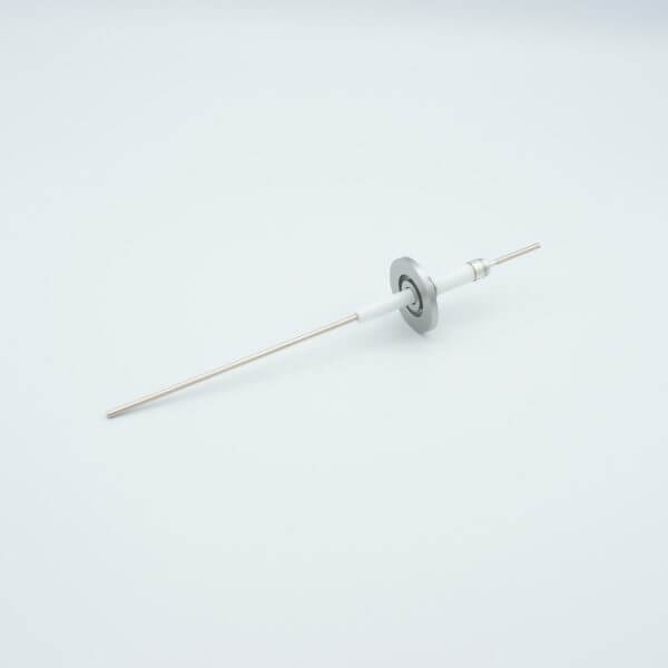 Power Feedthrough, 14,000 Volts, 50 Amps, 1 Pin, 0.094" Copper Conductor, 1.18" QF / KF Flange