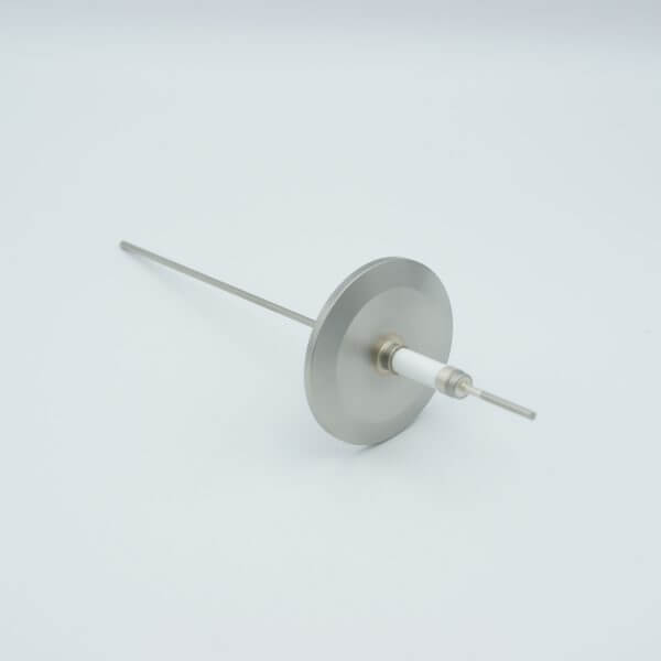 Power Feedthrough, 14,000 Volts, 3 Amps, 1 Pin, 0.092" Stainless Steel Conductor, 2.16" QF / KF Flange