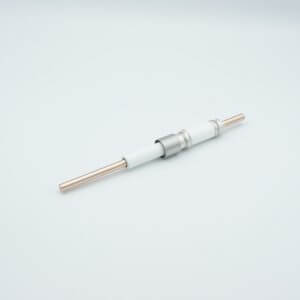 Power Feedthrough, 12,000 Volts, 180 Amps, 1 Pin, 0.25" Copper Conductor, 0.684" Dia Stainless Steel Weld Adapter