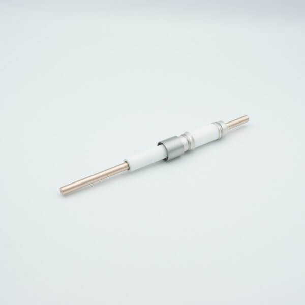 Power Feedthrough, 12,000 Volts, 180 Amps, 1 Pin, 0.25" Copper Conductor, 0.684" Dia Stainless Steel Weld Adapter