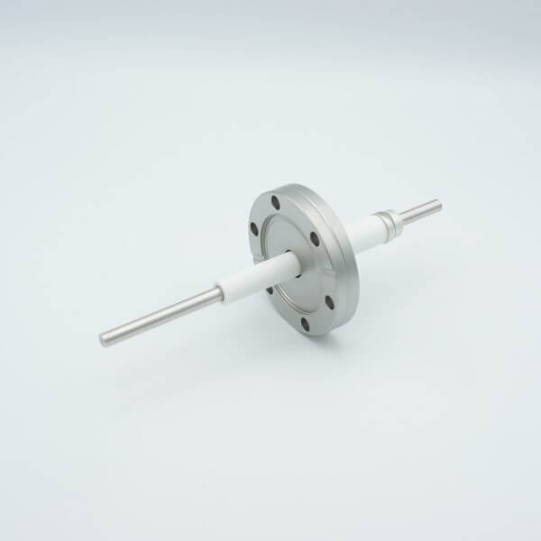 Power Feedthrough, 12,000 Volts, 55 Amps, 1 Pin, 0.25" Nickel Conductor, 2.75" Conflat Flange