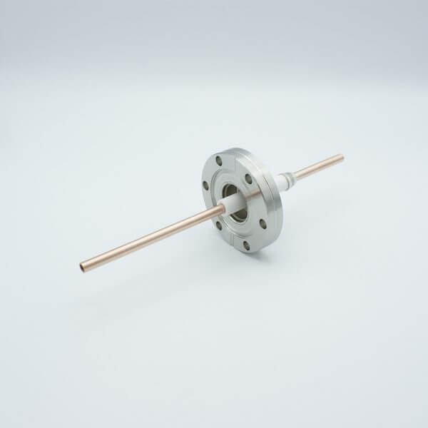 RF Power Feedthrough, 8000 Volts, 10 KW @ 450 KHz, 1 Tube, 0.25" Copper Conductor, 2.75" Conflat Flange
